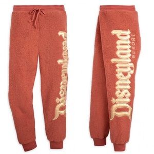 Disneyland Spirit Jersey Dark Orange Fleece Sweatpants Lounge Pants Size L New